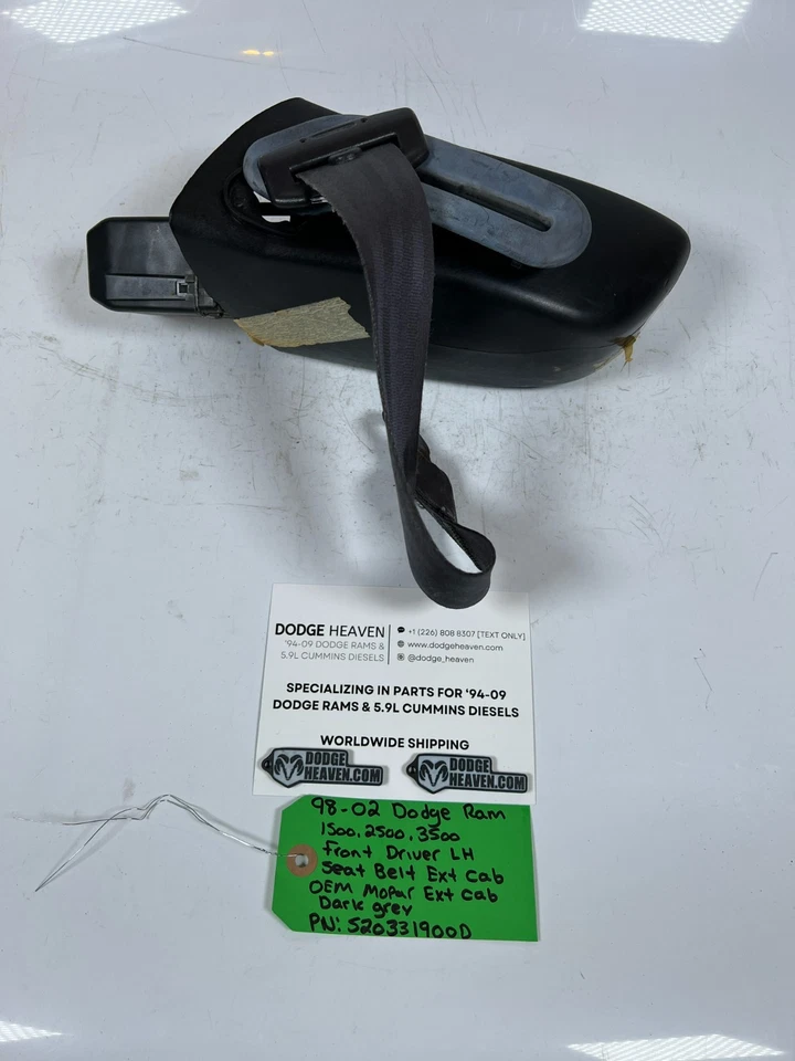 Cinturón de seguridad delantero izquierdo Dodge Ram 1500-3500 1998-2002 OEM 520331900D Foto 3 de 4