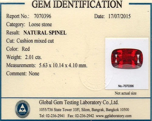 2.01  Certified - MIND BLOWING DARK RED 100% NATURAL SPINEL  See Vdo DIS - Image 3 of 3