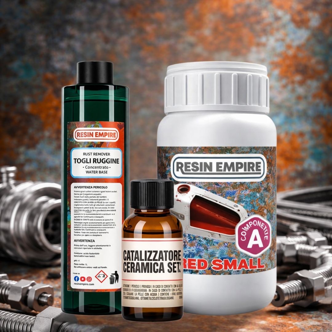 Kit Power Serbatoio Rinnova Trattamento Serbatoio Tank Sealer Ripara Rosso 10lt