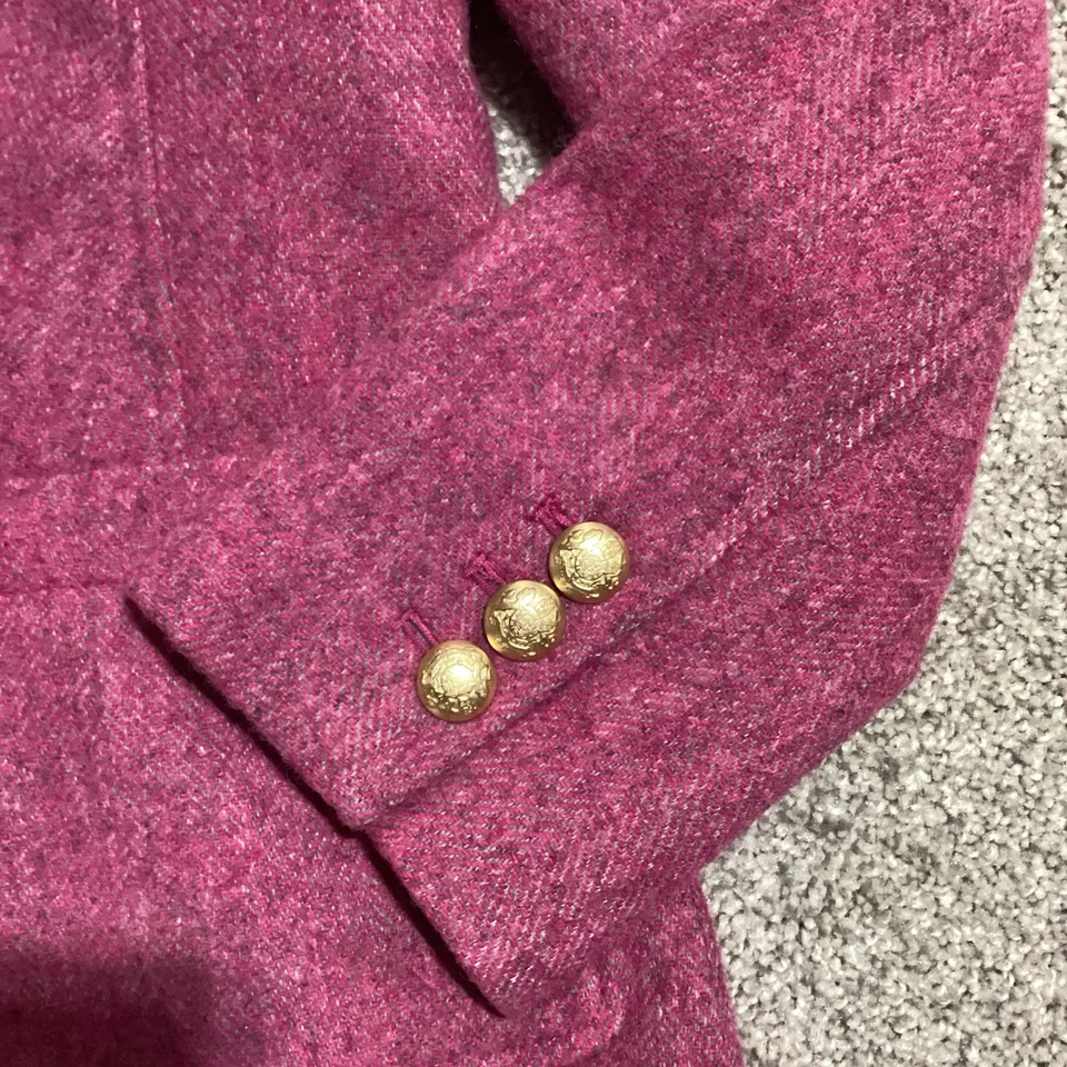 Chaqueta Blazer Talbots Espiga Mezcla Lana Mujer 12P Pequeña Rosa Trabajo Carrera Foto 4 de 4