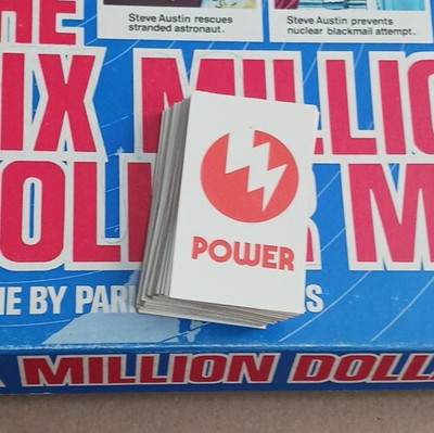 Vtg Board Game Replacement  Million Dollar Man 48 Power Cards Bionic Tv Show 70s