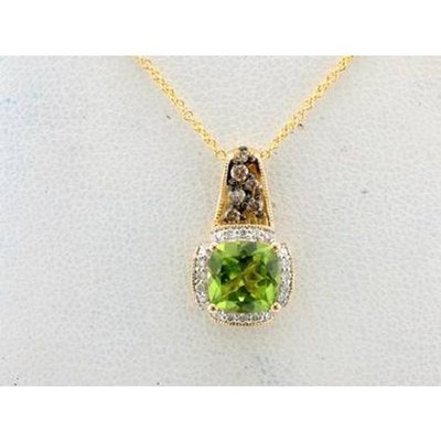 LeVian 14K Gelbgold 18'' Anhänger Halskette mit 1,63 ct. grünem Peridot & Diamant