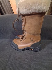 UGG Adirondack Tall III Chestnut Leather Fur Boots Womens Size 5 -NIB-