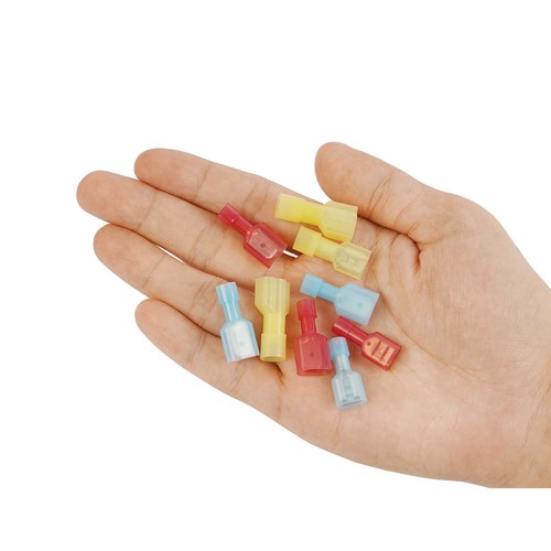 100 PCS Spade Connector Kit, Male and Female Quick Blue/Red /Yellow  - Bild 4 von 7