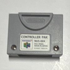 Nintendo N64 Controller Pak Memory Card NUS-004 Gray 256KB 1996 Expansion