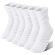Boys Kids Girls Athletic Socks Basketball Sport Youth Crew 5-8 Years White