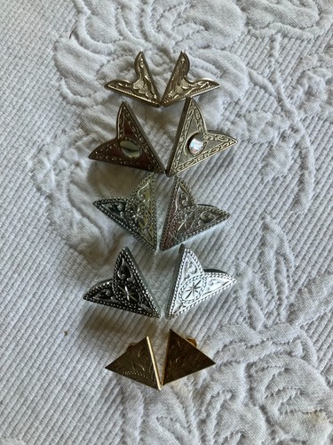 Lot of 5 Vintage Western Collar Tips