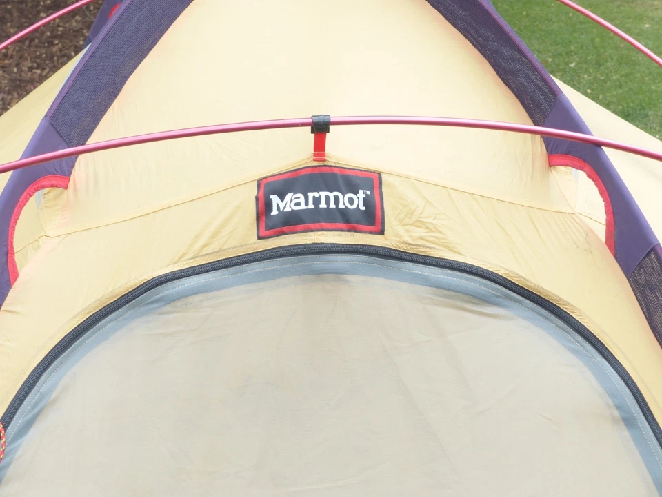Tienda de campaña de montañismo Marmot Citadel 2 4 estaciones 2 personas amarilla y púrpura Foto 4 de 4