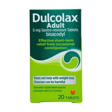 Dulcolax Adult 5 mg Gastro-resistant Tablets Constipation relief Laxitive 20 tab