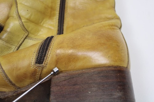 Botines Sendra Amarillos Vintage Cuero Cremallera Lateral Punta Talla EU 45 - Imagen 8 de 8
