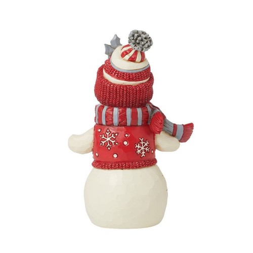 Jim Shore Heartwood Creek Nordic Noel Snowman In Cozy Hat & Scarf Fig 6015484 - Picture 3 of 5