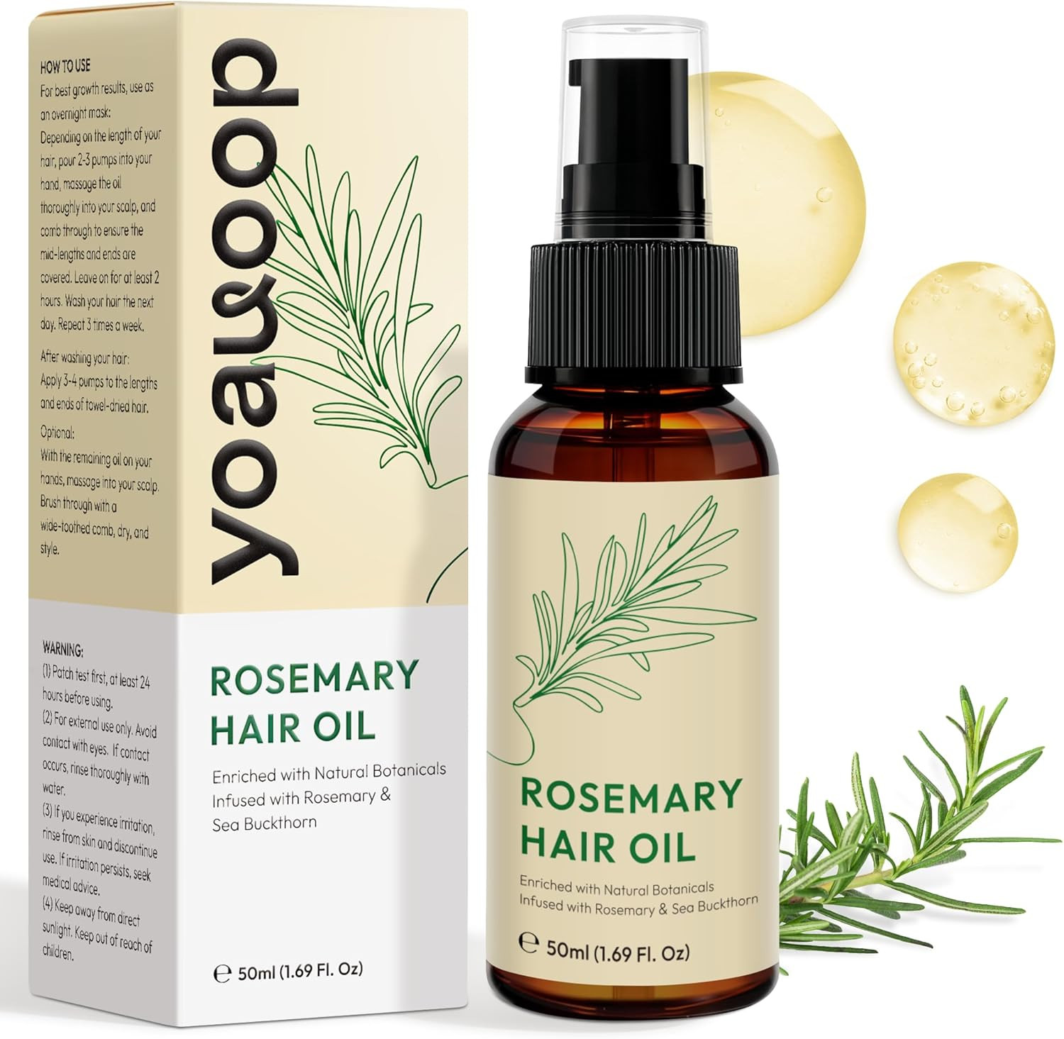 Olio di Rosmarino Tri-Fase Capelli - Formula Bio-Attiva Anti-Caduta 50ml
