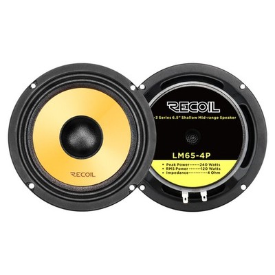 RECOIL LM65-4P 6.5-inch Midrange Pro Audio  Car Speaker, 4 Ohm
