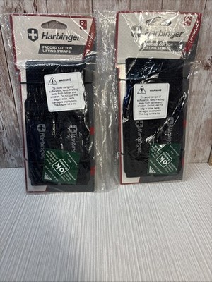 2 Pkg Harbinger Padded Weight Lifting Straps Black 21300 21.5x1.5 FREE SHIPPING
