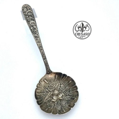 S. Kirk & Son Co. Sterling Silver Repousse Large Bon Bon Spoon- Unpolished