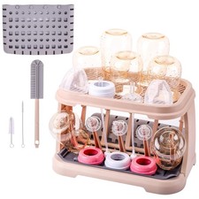 Baby Bottle Drying Rack Double Layer 16 Bottles Black White Kitchen Organizer
