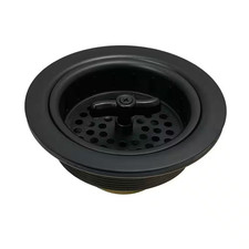 Tacoma 4-1/2 In. Stainless Steel Spin and Seal Sink Basket Strainer in Matte Bla