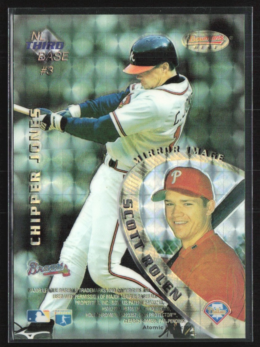 Chipper Jones Rolen Boggs 1996 Bowman's Best Mirror Image Atomic Refractor #3