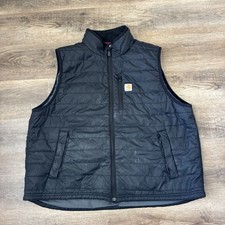 Carhartt Men's Gilliam Vest Size 2XL XXL Black Quilted Insulated Lightweight