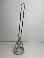Vintage Stainless Steel Spring Coil Whisk 9 Inches Long