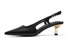 Coutgo Womens Low Kitten Heels Slingback Pumps Closed Pointed Toe Buckle Part...