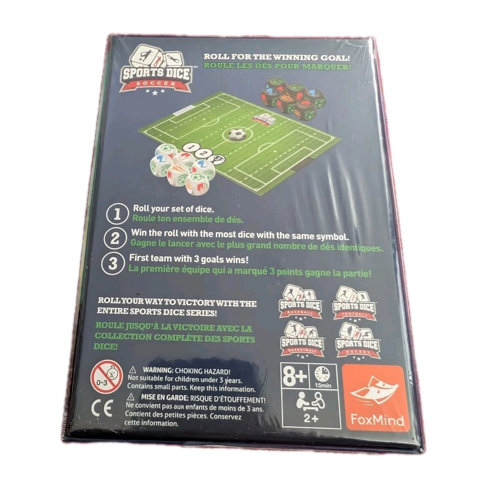 FoxMind футбол кости игры Sports кости. НОВЫЙ. FunWiz. Новый нераспакованный. 2+ игрока. Возраст 7+. NR - Изображение 2 из 3