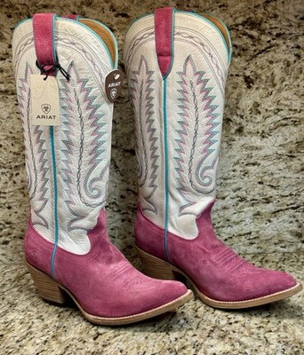 Ariat Women's Ambrose Pink Raspberry Suede Cowboy Boots Western