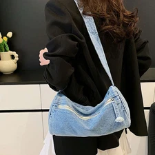 Women's Small Denim Crossbody Bag Shoulder Bags Jean Purse Ladies Handbag Travel