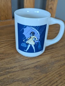 Morton Salt Girl 1968 Logo Coffee Mug 'When It Rains It Pours' Cup White Vintage
