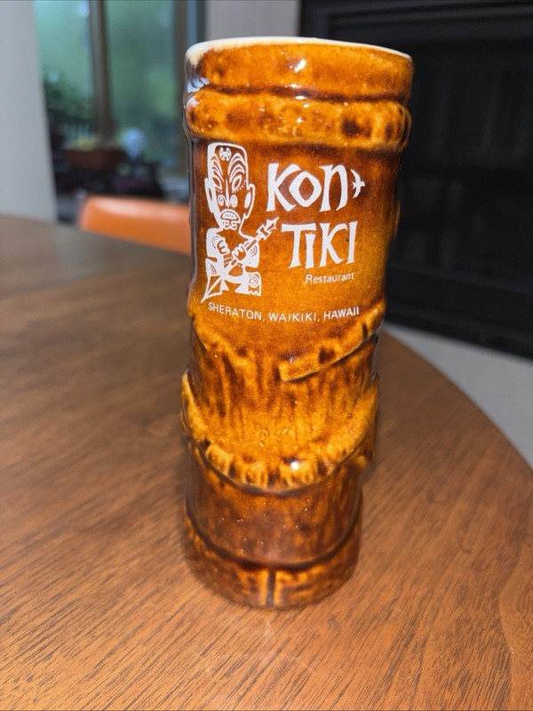 Vintage Kon Tiki Restaurant Tiki Mug from the Sheraton Waikiki in Hawaii