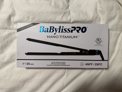 BaByliss PRO Nano Titanium 1.5'' Thin Flat Iron Hair Straightener Blue & Black