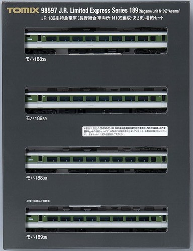Tomix 98597 JR Series 189 (N109 Configuration, Asama) 4-Car Add-on Set Spur N | Zustand: New