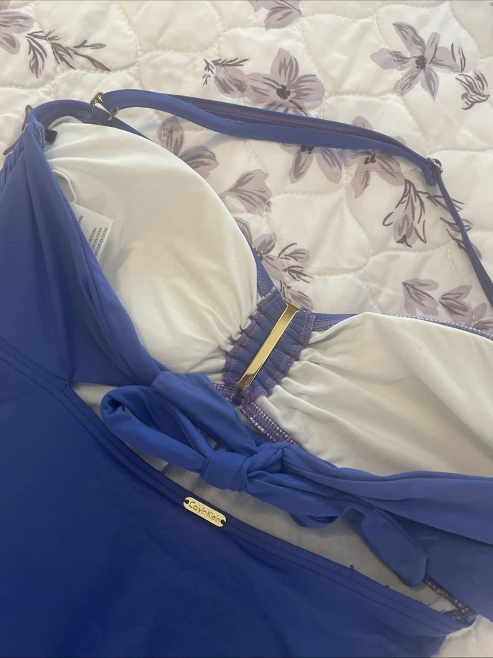 Calvin Klein Swimsuit One piece Swimwear sz 8 Blue bikini - Image 4 of 4
