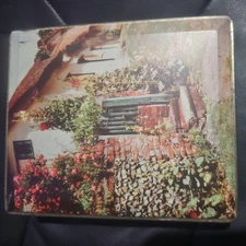 Vintage British Toffee Tin Edward Sharp & Sons Thatched Cottage Scene Farmhouse 