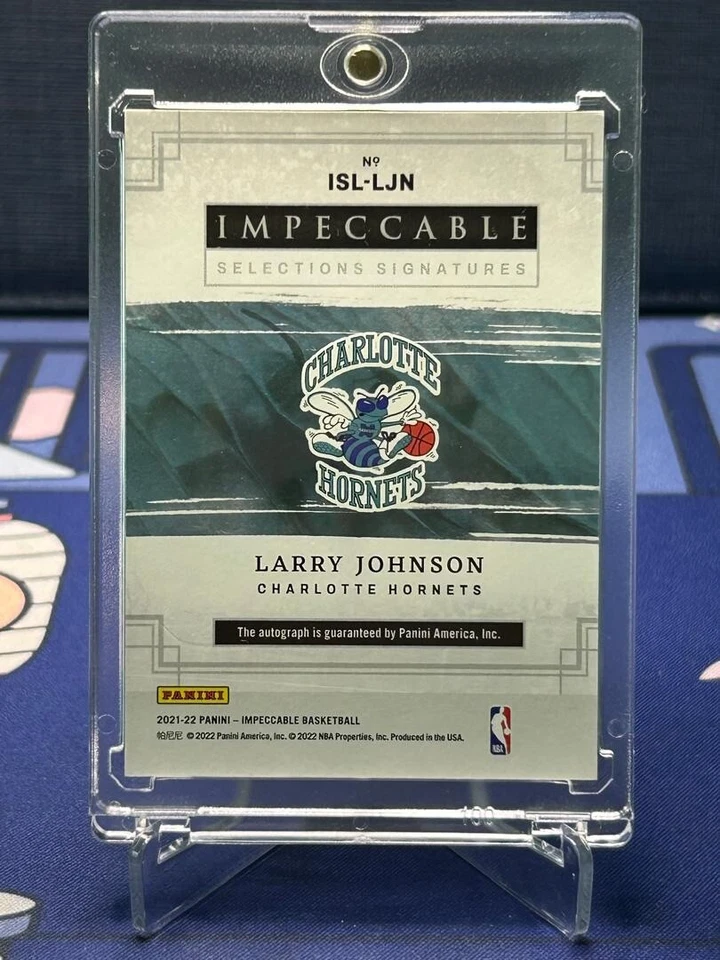 2021-22 Panini Impeccable Larry Johnson #ISL-LJN Auto /25 RARE 1st of 25 HOF - Image 2 of 2