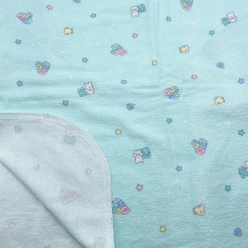 Carters Blue Bunny Duck Blanket Baby Receiving Cotton ABC Stars Toys VTG 35x42