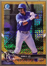 2018 Bowman Chrome Mega Box Mojo BCP116 Gold Refractor Khalil Lee #/50
