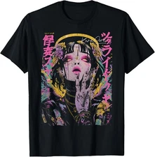 Japanese Streetwear Cyberpunk Angel Techwear Manga Anime T-Shirt