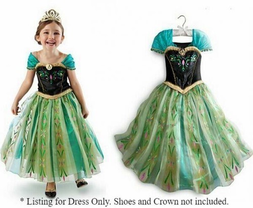 Disney Store Frozen Anna Coronación Vestido Disfraz De Lujo 7/8 2013 Original - Imagen 2 de 7