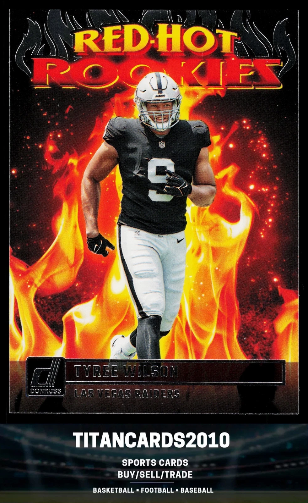 Tyree Wilson Las Vegas Raiders 2023 Donruss Red Hot Rookies Card