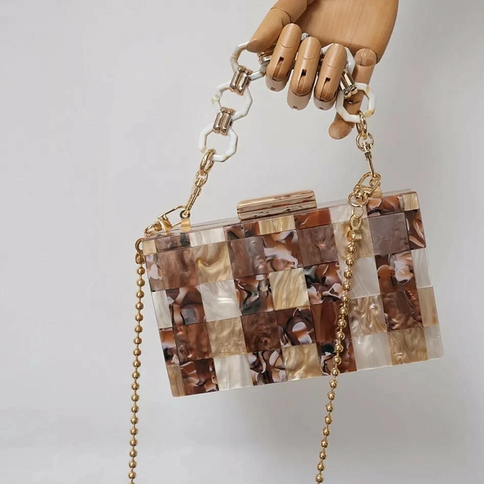 Marbling PVC Box Evening Bags Luxury Bag Shoulder Bag Women