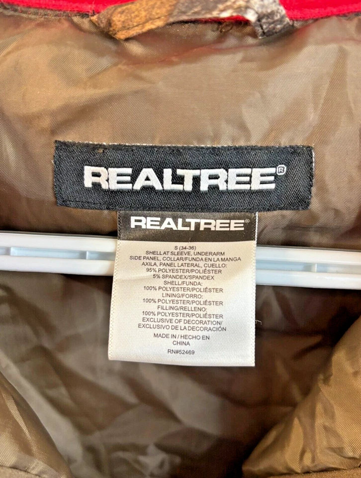 Abrigo camuflado Realtree para mujer con detalles rojos chaqueta de caza súper suave talla: S 34-36 Foto 4 de 4