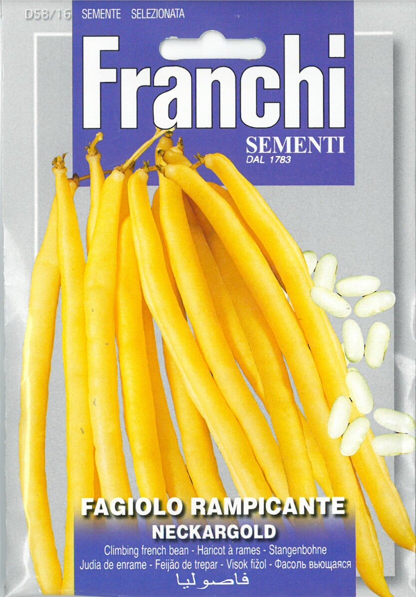 Franchi Seeds Climbing French Bean Fagiolo Rampicante Neckargold seed