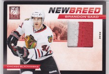 2011 11-12 Elite New Breed Materials Prime #4 Brandon Saad 10/25 jersey patch