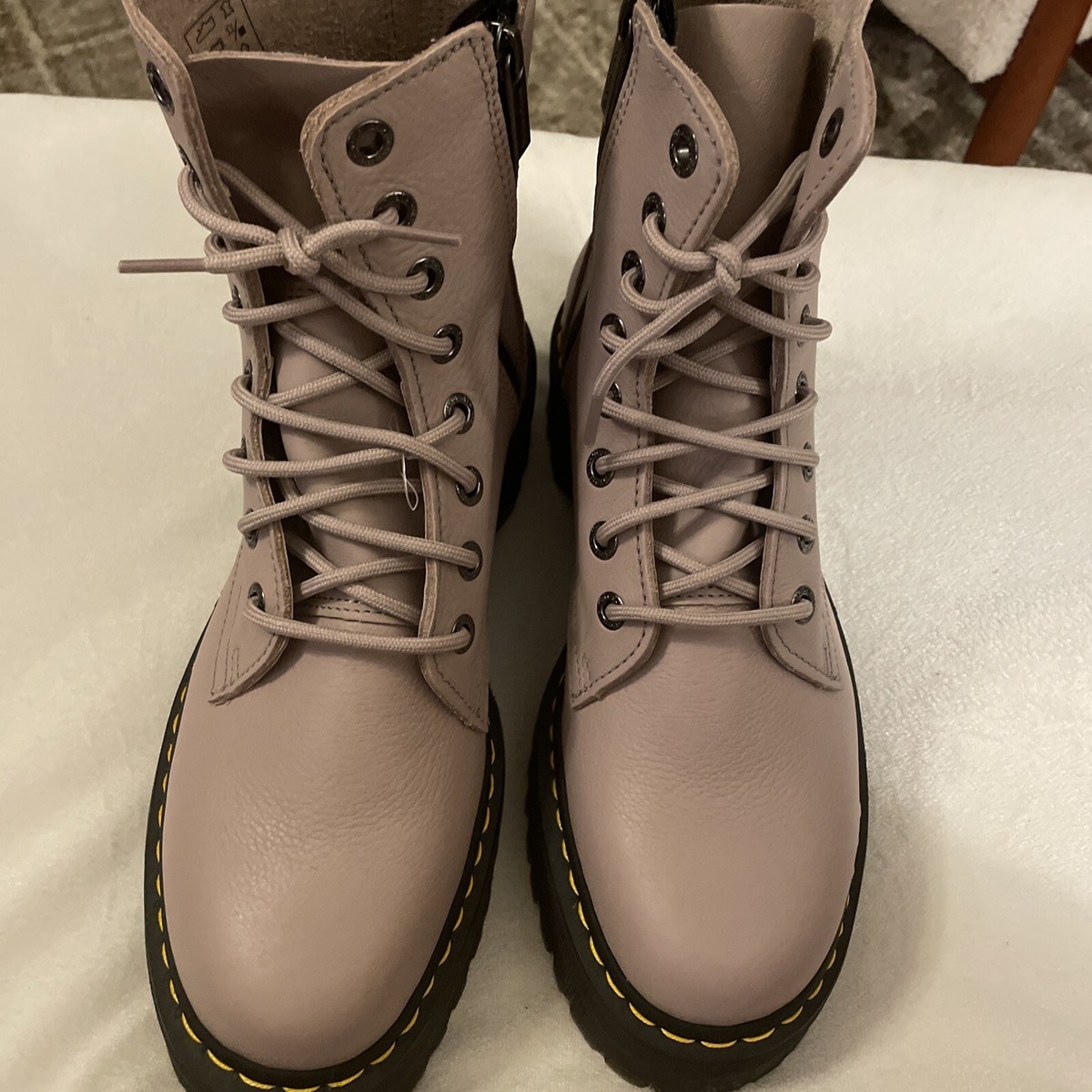 Dr. Martens Taupe Leather Men\'s Boots Dr. Martens Smooth Leather Taupe Unisex | Mercari main image 2