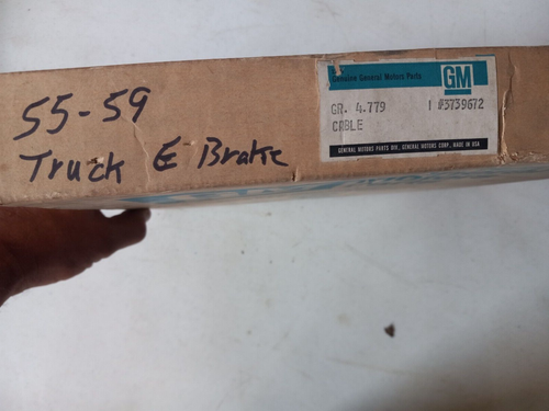 NOS GM 3739672 PARKING BRAKE CABLE 55-59 3/4 TON PICKUP CHEVY GMC 56 57 58