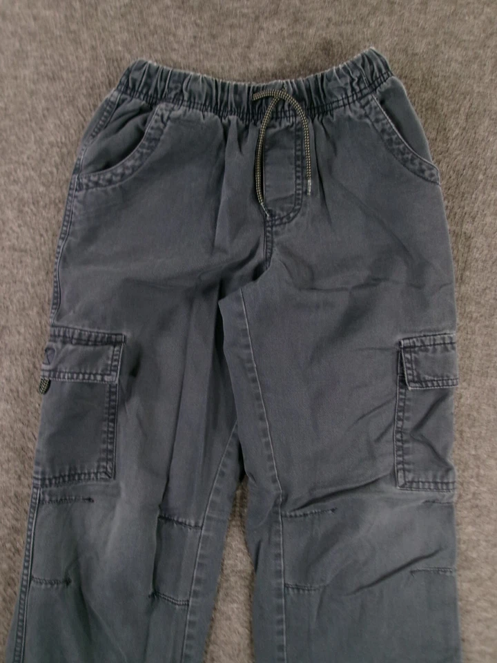 Pantalones cargo LL Bean juveniles 12 gris sarga de algodón cepillado cintura elástica recta Foto 2 de 4