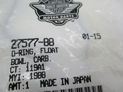 Harley Davidson OEM Carburetor Float Bowl Gasket O Ring 27577-88