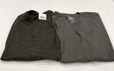 Rugged Elements Men's 2-Pack Sueded Long Sleeve Crew Tee, Green/Dark Gray, S
