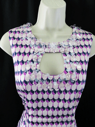 NWT Nanette Lepore She's My Baby Dress Indigo Stone Shimmer Trim Size 6  - Imagen 3 de 6